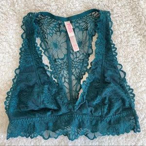 Victoria Secret Pink Lace Bralette Green Medium